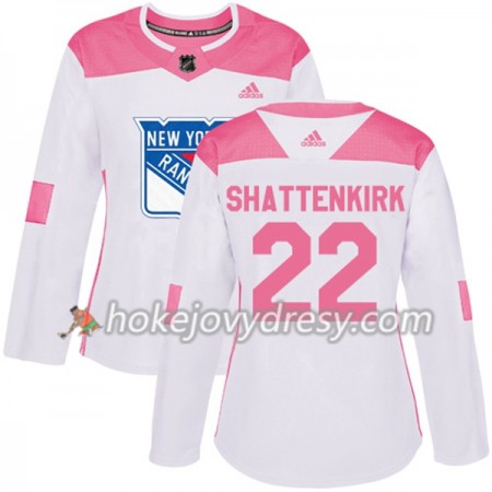 Dámské Hokejový Dres New York Rangers Kevin Shattenkirk 22 Bílá 2017-2018 Adidas Růžová Fashion Authentic